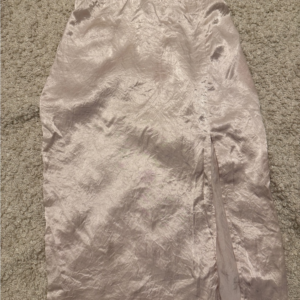 Babaton Lustrous Light Pink Midi Skirt